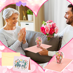 2 Sets 2 Styles Mother's Day 3D Pop Up Paper Greeting Card for Birthday Day&nbsp;AJEW-GA0006-97