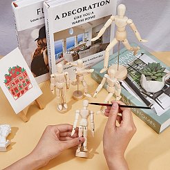 3 Styles Unfinished Blank Wooden Puppet&nbsp;DIY-FH0006-97