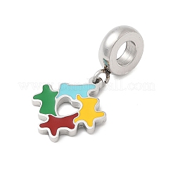 304 Stainless Steel Colorful Enamel European Dangle Charms&nbsp;STAS-D153-01A-P