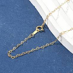 1/20 14K Gold Filled Heart Link Chain Necklaces for Women&nbsp;NJEW-Z068-03G-01
