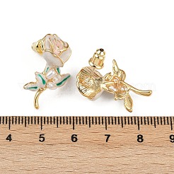 Flower Brass Enamel Stud Earrings&nbsp;EJEW-K308-04G