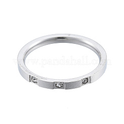 Crystal Rhinestone Simple Thin Finger Ring&nbsp;RJEW-N043-33P