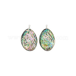 2Pcs Natural Paua Shell Big Pendants&nbsp;FIND-BC0013-55