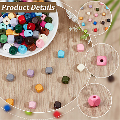 Spray Painted Wooden Beads&nbsp;WOOD-PA0001-53A