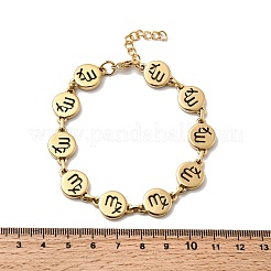 12 Constellations 304 Stainless Steel Link Chain Bracelets&nbsp;BJEW-I239-01G-08