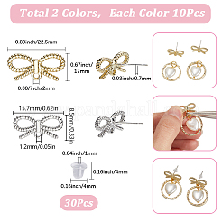 20Pcs 2 Colors Alloy Studs Earrings Findings&nbsp;FIND-SC0015-61
