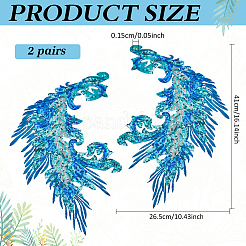 4Pcs 2 Style Polyester Embroidery Sew on Appliques&nbsp;PATC-MA0001-33C