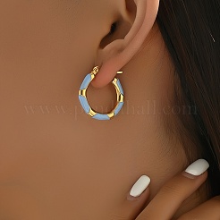 201 Stainless Steel Enamel Earrings Hoop Earrings&nbsp;LP9659-5
