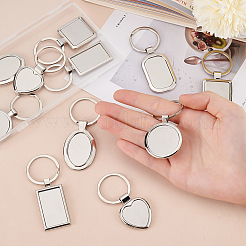 12Pcs 6 Style Alloy Blanks Keychains&nbsp;AJEW-GA0007-46