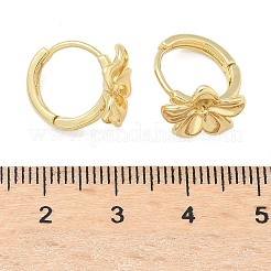 Flower Brass Hoop Earrings&nbsp;EJEW-Z102-01G