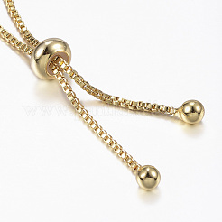Adjustable Brass Micro Pave Cubic Zirconia Slider Bracelets&nbsp;BJEW-E317-04G