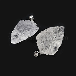 Raw Rough Natural Quartz Crystal Pendants&nbsp;G-G162-01P-03