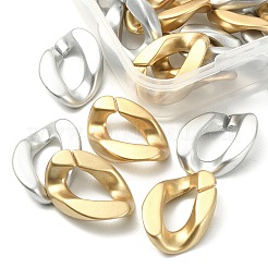20Pcs 2 Colors Opaque Spray Painted Acrylic Linking Rings&nbsp;OACR-YW0001-52