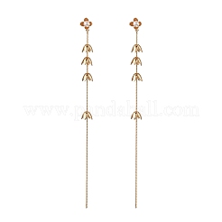 Brass Plastic Imitation Pearl Flower Tasse Stud Earrings&nbsp;EJEW-Z107-01G