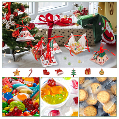 32Pcs 4 Style Christmas Theme Pyramid Shaped Paper Bakery Boxes&nbsp;BAKE-BC0001-01