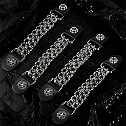 4Pcs PU Leather & Alloy Chain Vest Extenders&nbsp;DIY-CL0001-91B