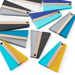 10Pcs 5 Colors Resin & Wood Pendants&nbsp;RESI-TA0004-50