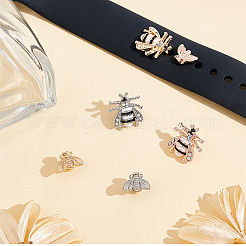 6Pcs 6 Styles Bees Zinc Alloy with Enamel Watch Band Studs&nbsp;FIND-UN0003-39