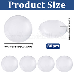 80Pcs Transparent Glass Cabochons&nbsp;GGLA-BBC0001-05