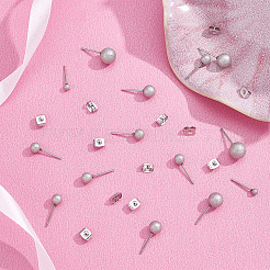 48Pcs 6 Size 304 Stainless Steel Ball Stud Earrings&nbsp;STAS-DC0007-41