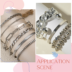 2 Sets 2 Styles Alloy Chain Bracelets & Bangles Set for Women&nbsp;BJEW-SP0001-34A