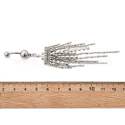 Alloy Crystal Rhinestone Dangle Curved Barbell Belly Rings&nbsp;AJEW-R007-04P-03