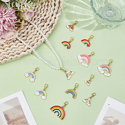 24Pcs 12 Styles Alloy Enamel Rainbow Pendant Decorations&nbsp;HJEW-PH02481