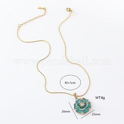 3Pcs Elegant Stainless Steel Enamel Flower Pendant Necklaces for Women&nbsp;MX4222