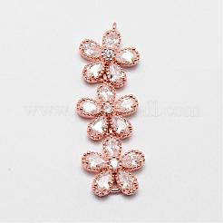 Brass Micro Pave Cubic Zirconia Links&nbsp;ZIRC-A003-02