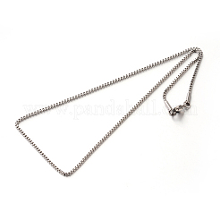 Tarnish Resistant 304 Stainless Steel Box Chain Necklaces&nbsp;STAS-M174-022P-A