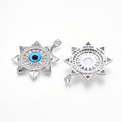 Brass Micro Pave Cubic Zirconia Pendants&nbsp;KK-N257-24P