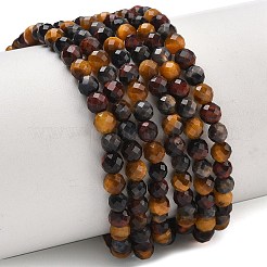 Three-Color Natural Tiger Eye Beads Strands&nbsp;G-L642-F08-4mm