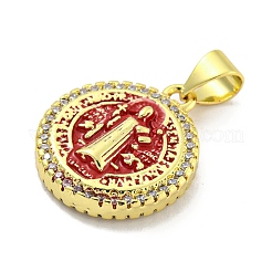 Rack Plating Brass Micro Pave Cubic Zirconia Pendants&nbsp;KK-B091-22G-05