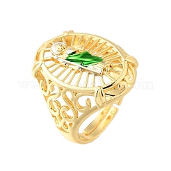 Adjustable Brass Cuff Rings for Women&nbsp;RJEW-F181-03G