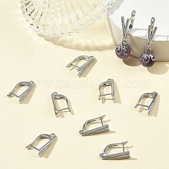 SHEGRACE Brass Micro Pave Cubic Zirconia Hoop Earring Findings&nbsp;XGRQ79405-937P