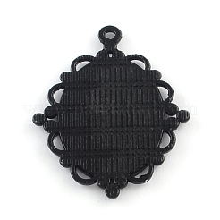 Electrophoresis Alloy Rhombus Pendant Cabochon Settings&nbsp;PALLOY-Q304-38-NR