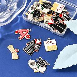 20Pcs 5 Styles Graduation Season Alloy Enamel Pendants&nbsp;ENAM-FP0002-80