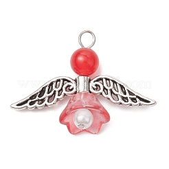 Pearlized Glass Pearl Bead Pendants&nbsp;PALLOY-JF03205-05