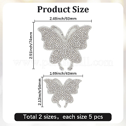 10Pcs 2 Styles Glass Rhinestone Car Stickers&nbsp;STIC-GF0001-42B