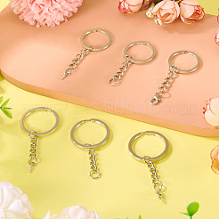 60Pcs 6 Styles Iron Split Key Rings&nbsp;FIND-TA0008-13