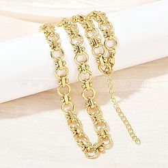 304 Stainless Steel Ring Link Chain Necklaces&nbsp;NJEW-H072-02B-G
