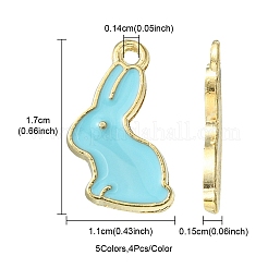 20Pcs 5 Colors Alloy Enamel Pendants&nbsp;ENAM-YW0003-01
