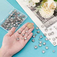 150Pcs 5 Styles 304 Stainless Steel Bead Caps&nbsp;STAS-UN0060-37