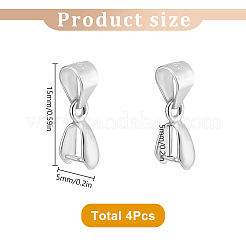 4Pcs 925 Sterling Silver Pendant Bails&nbsp;STER-GO0001-37