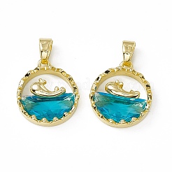 Deep Sky Blue Glass Pendants&nbsp;ZIRC-F130-08G
