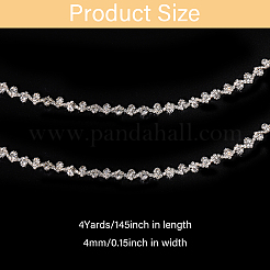 3.7M Flower Glass Rhinestone and Iron Cup Chain&nbsp;DIY-GL0006-10