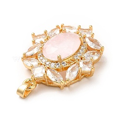Rack Plating Brass & Crushed Ice Cut Cubic Zirconia Pendants&nbsp;KK-H438-06G