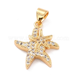 Brass Micro Pave Clear Cubic Zirconia Pendants&nbsp;X-ZIRC-L100-068G