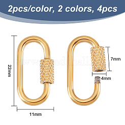 4Pcs 2 Colors 304 Stainless Steel Screw Carabiner Lock Charms&nbsp;STAS-UN0045-33