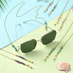 Natural Mixed Gemstone Chips Beaded Eyeglasses Chains&nbsp;AJEW-EH00390